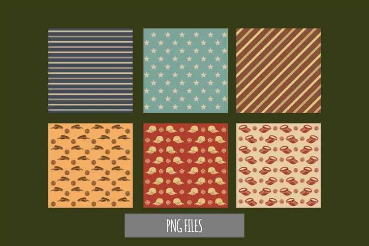 Sport Hats with Vintage Color Seamless Pattern Paper Pack