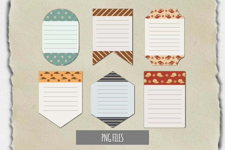 Vintage Sport Hats Seamless Shaped Journaling Page