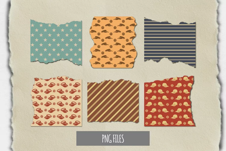 Sport Hats with Vintage Color Seamless Torn Paper