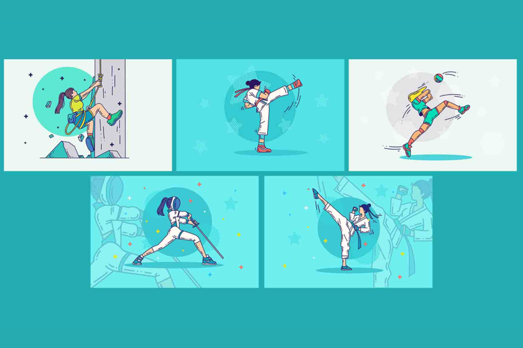 Fencing, Mountaineering, Volleyball, Martial Arts Sport