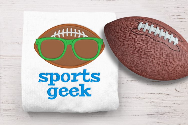 Football Geek Applique Embroidery File