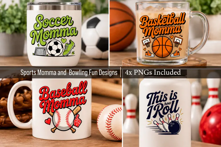 Sports Momma & Bowling Fun PNG Designs