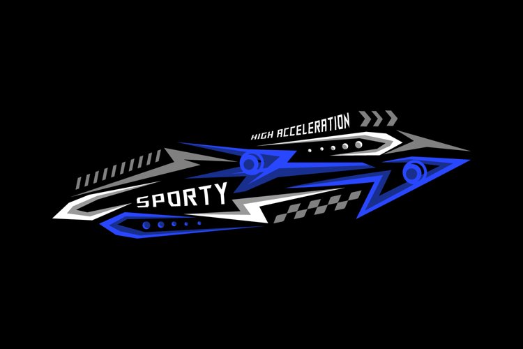 Sports racing abstract sticker vinyl decal template graphic