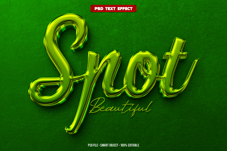 Spot 3D editable text effect