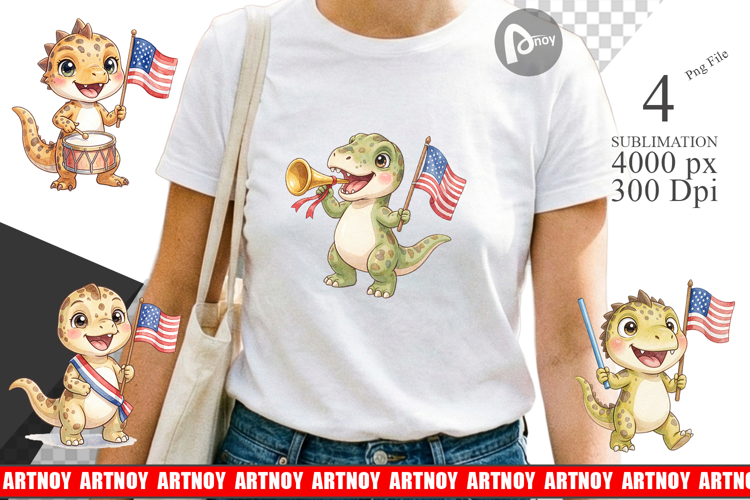 July 4th Parade Dino Sublimation
