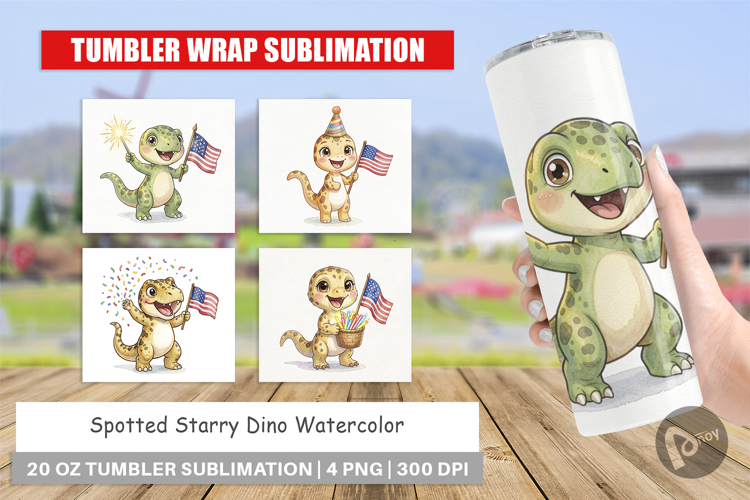 Spotted Starry Dino Tumbler