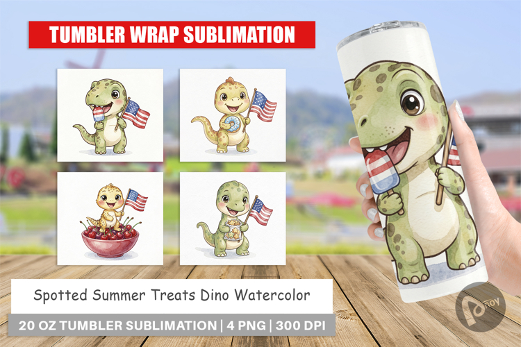 Spotted Summer Treats Dino Tumbler
