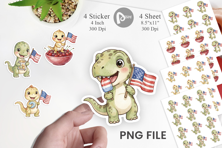 Spotted Summer Treats Dino Sticker