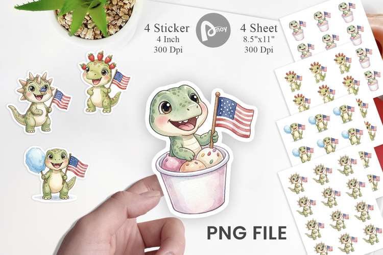 Spotted Summer Treats Dino Sticker