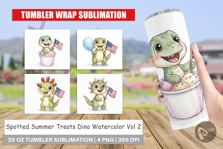 Spotted Summer Treats Dino Tumbler