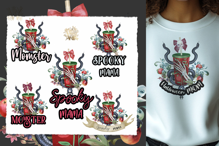 Spooky Mama PNG, Halloween Mom mug Clipart, Boo-jee Mama