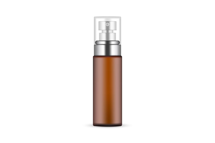 Amber Cosmetic Bottle Mockup With Transparent Cap example image 1