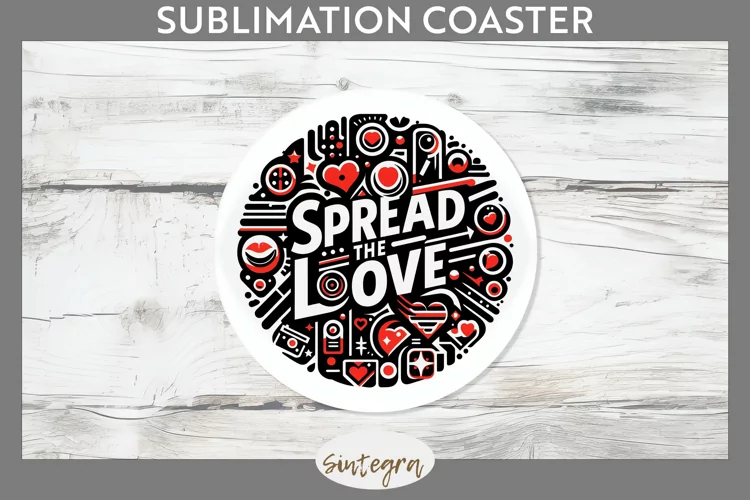 Spread The Love v3 Round Coaster Sublimation