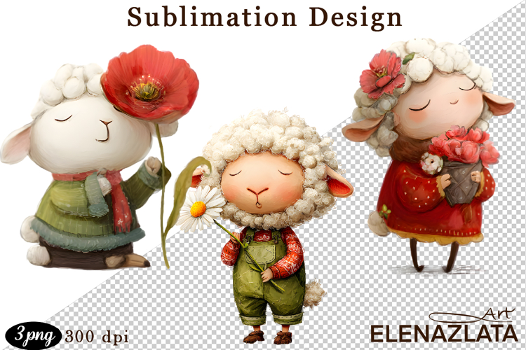 Spring animal clipart|Cute lamb, animals clipart