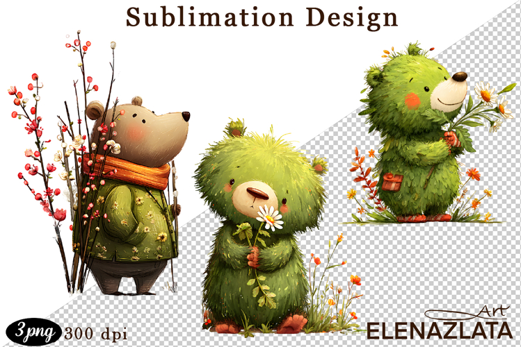 Spring animal clipart|Cute bear, animals clipart