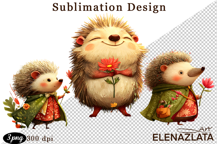 Spring animal clipart|Cute hedgehog, animals clipart