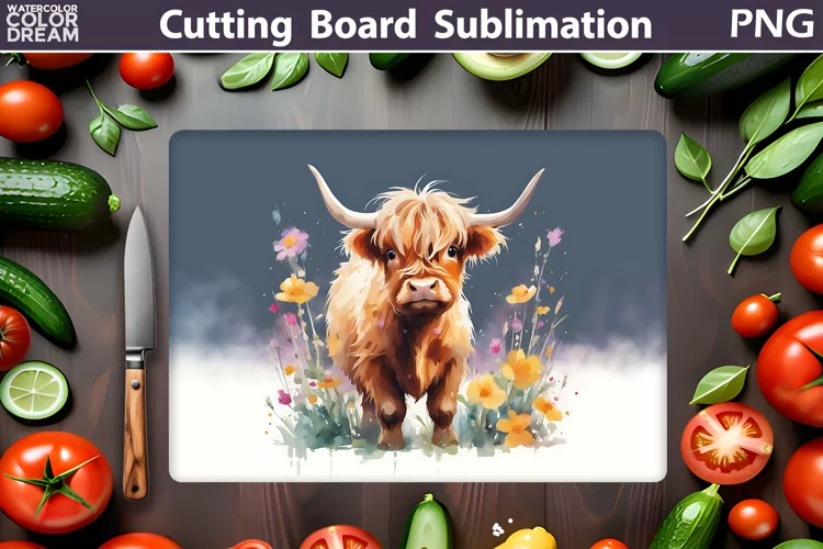 Highland Cow Cutting Board | Kitchen Cutting Board
