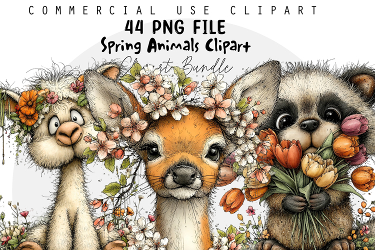Spring Animals Clipart Sublimation