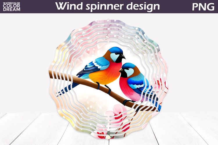 Spring Birds Wind Spinner | Wind Spinner Sublimation example image 1