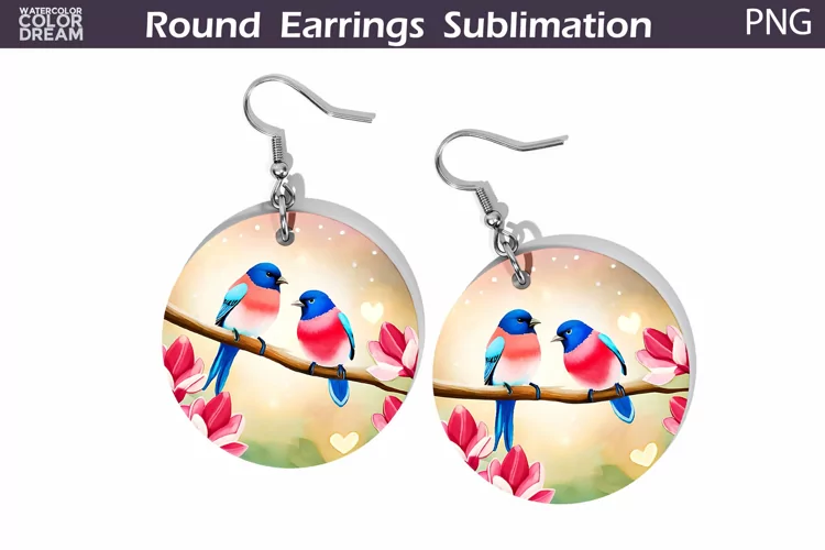 Spring Birds Round Earrings | Cute Birds Earrings