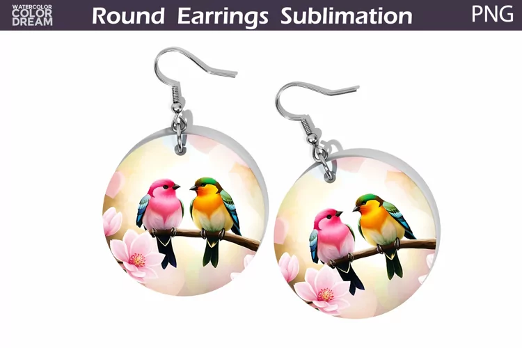 Spring Birds Round Earrings | Cute Birds Earrings