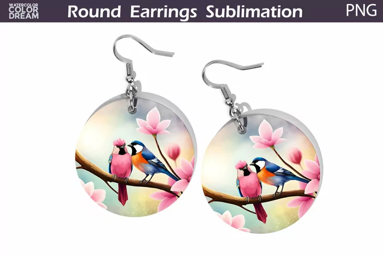 Spring Birds Round Earrings | Cute Birds Earrings