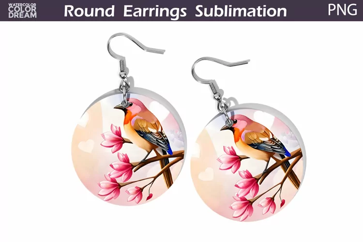 Spring Birds Round Earrings | Cute Birds Earrings