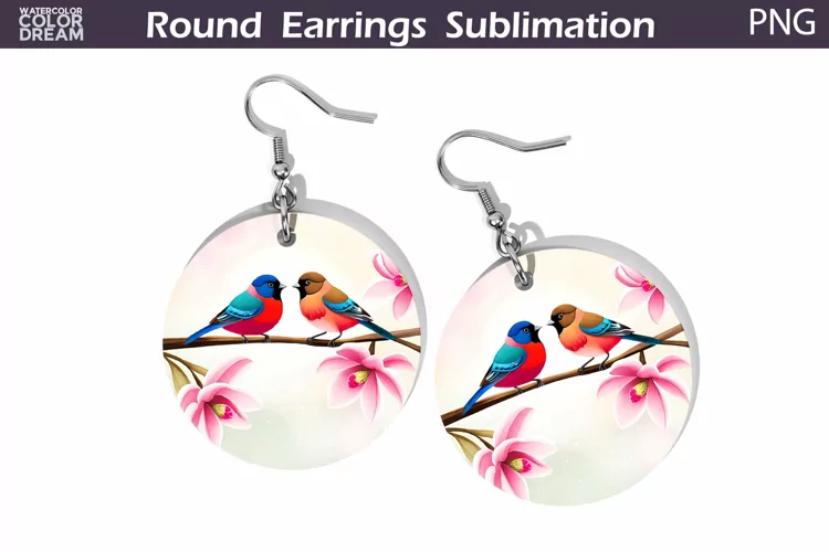 Spring Birds Round Earrings | Cute Birds Earrings
