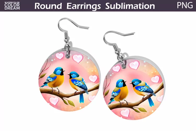 Spring Birds Round Earrings | Cute Birds Earrings