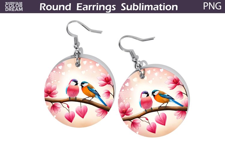 Spring Birds Round Earrings | Cute Birds Earrings example image 1