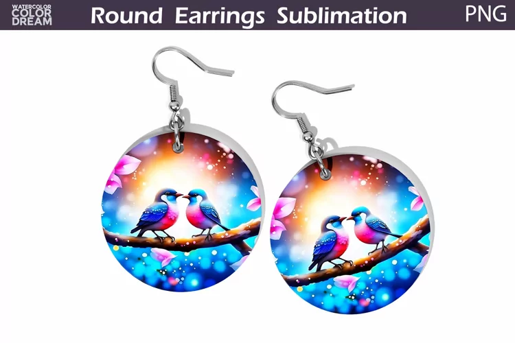 Spring Birds Round Earrings | Cute Birds Earrings