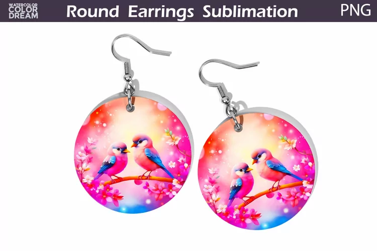Spring Birds Round Earrings | Cute Birds Earrings