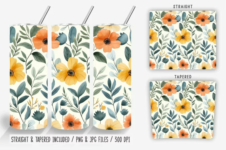 Spring Blooming Flowers Tumbler Wrap