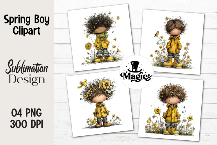 Spring Boy Clipart PNG