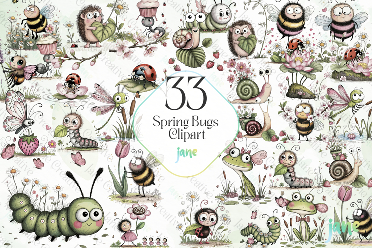 Spring Bugs Clipart