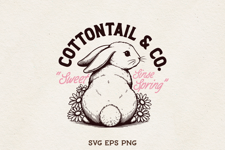 Cottontail Bunny SVG Bundle Sweet Since Spring Easter Rabbit