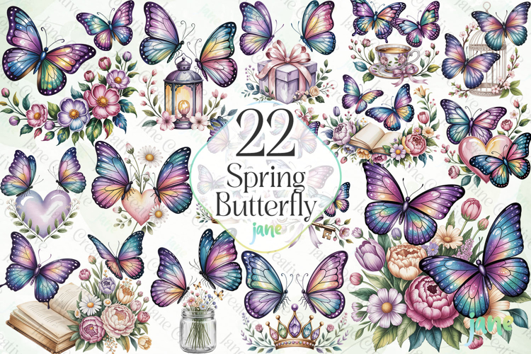 Watercolor Butterfly Clipart Image 4