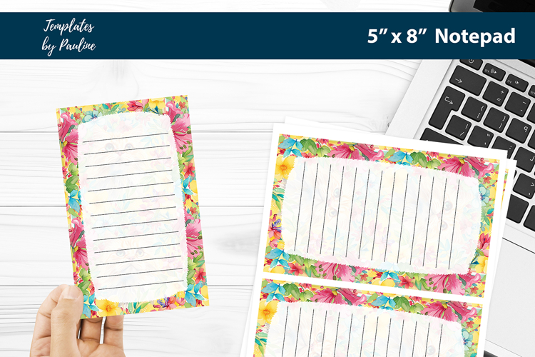 Spring cat printable notepad template, Digital memo pad