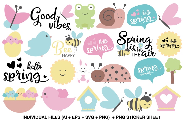 pastel spring clipart bundle for crafts