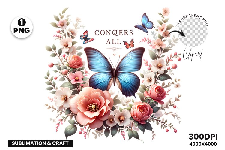 Spring Butterfly Sublimation Clipart, Spring Sublimation PNG