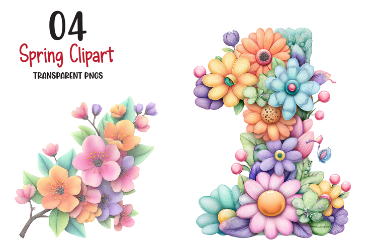 Spring Clipart Png,bright Spring Flowers Kids And Cottage