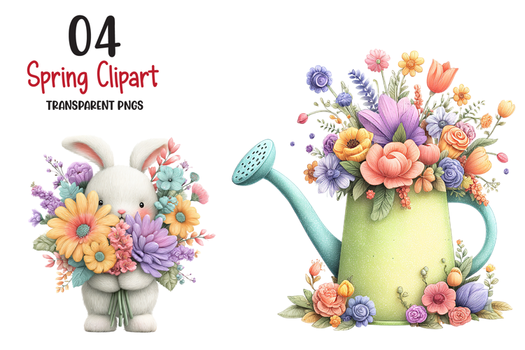 Spring Clipart Png,bright Spring Flowers Kids And Cottage