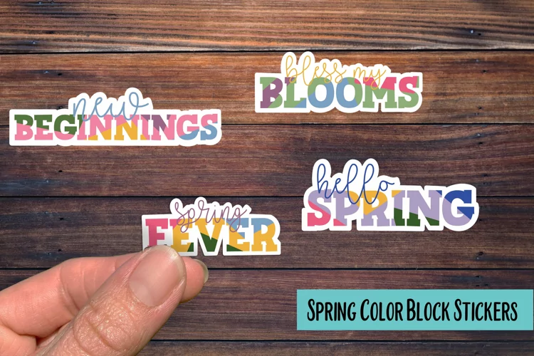 Spring Color Block PNG Sticker Pack