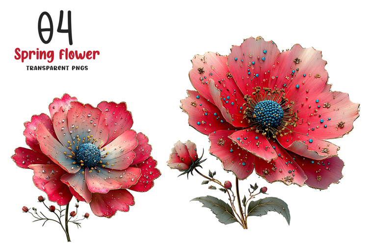 Spring Cosmos Flower Clipart example image 1