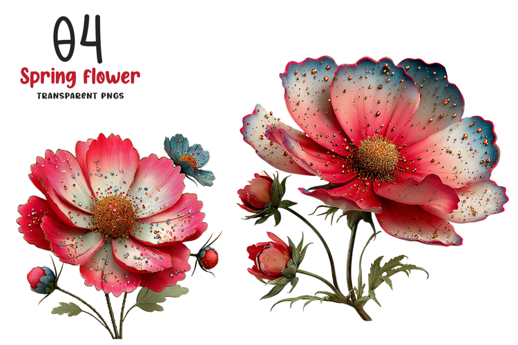 Spring Cosmos Flower Clipart example image 1