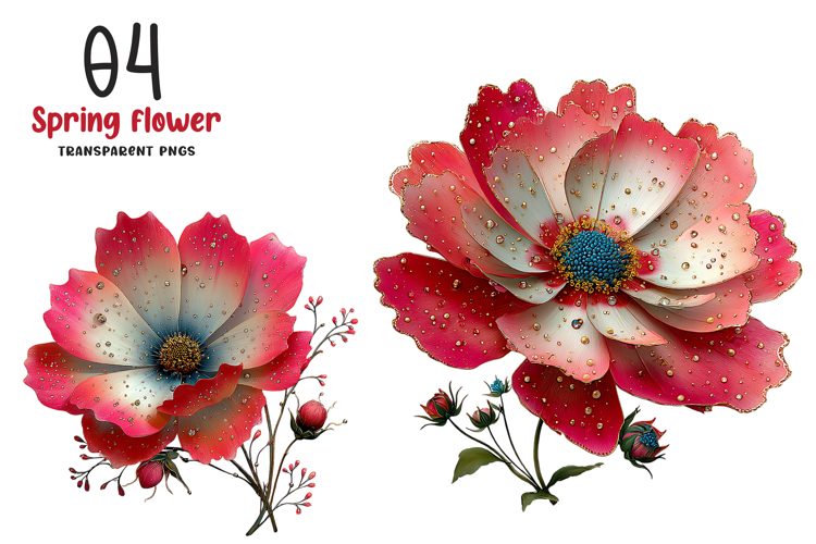 Spring Cosmos Flower Clipart example image 1