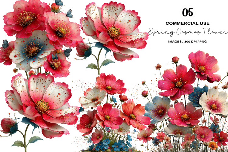 Spring Cosmos Flower Clipart