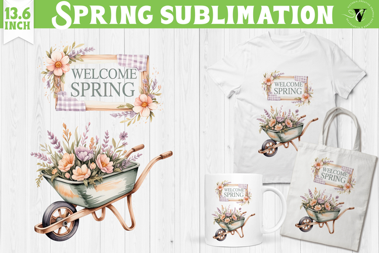 Welcome Spring sublimation | Spring flowers sublimation