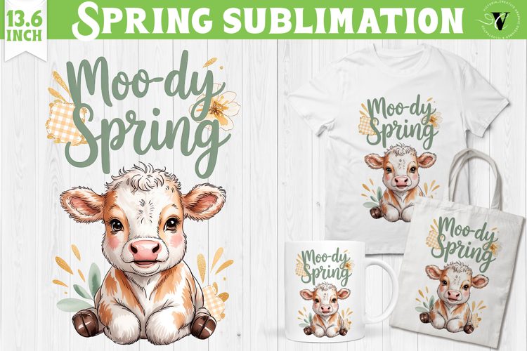 Welcome Spring sublimation | Spring funny cow sublimation