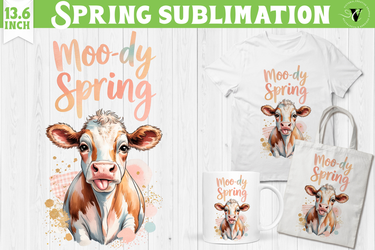 Welcome Spring sublimation | Spring funny cow sublimation